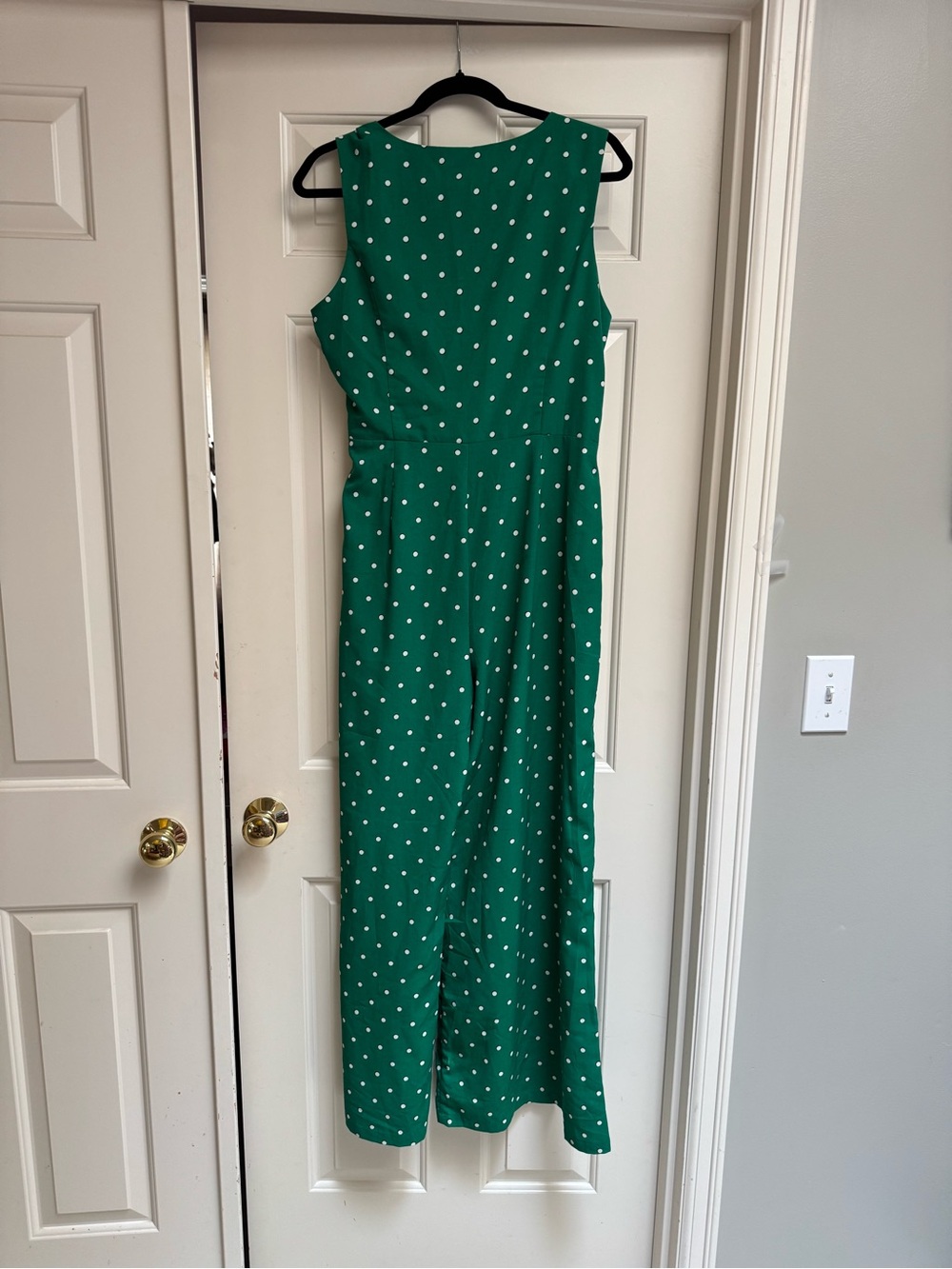 Skies Are Blue Green Polka Dot Wrap Jumpsuit - Picture 7 of 9